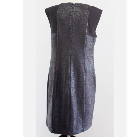 Chicos Black Ponte Embossed Snakeskin Print Jackie Dress - Chico’s Sz  3 = 16 XL - Picture 12 of 12